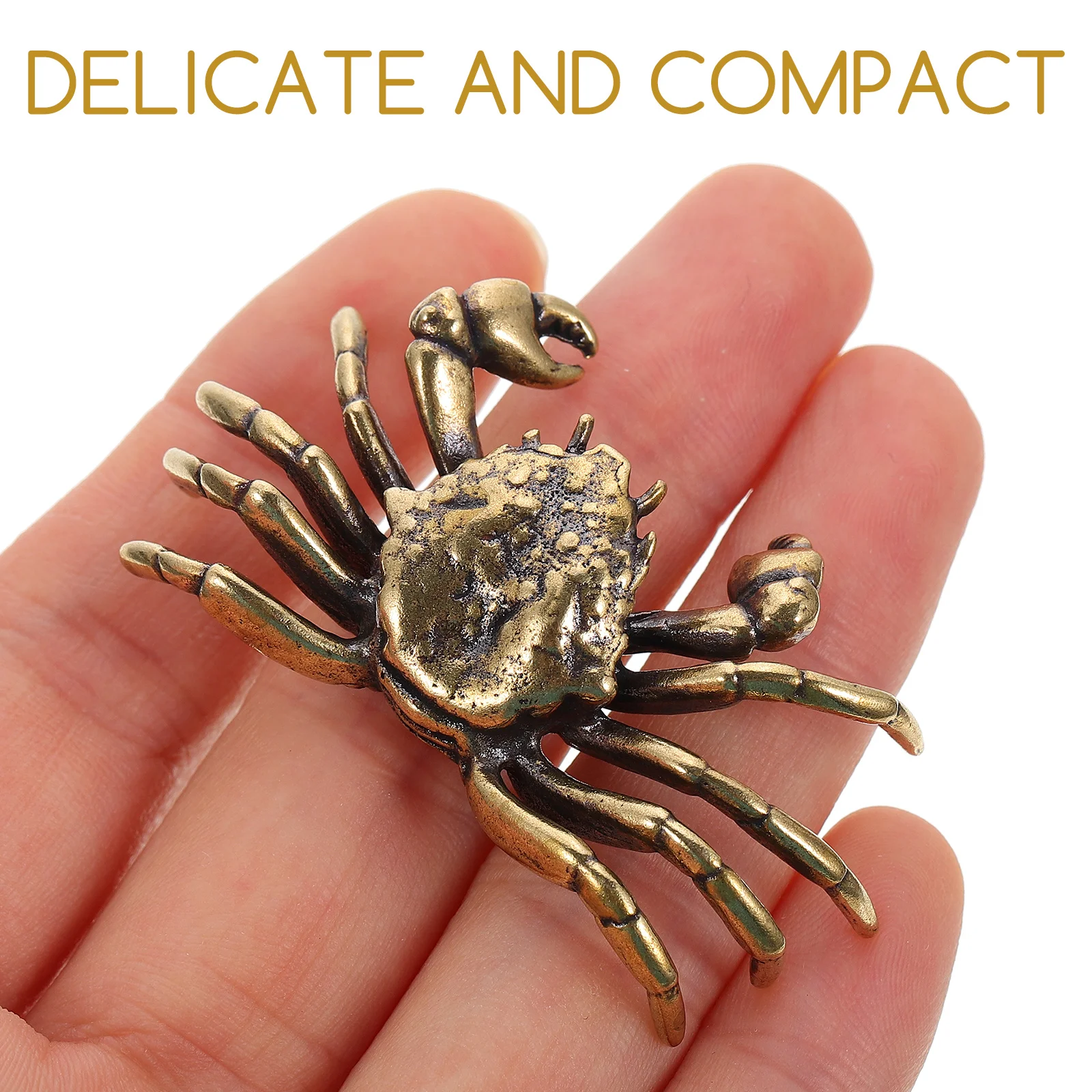 Retro Crab Ornament Figurine Statue Chinese Style Ornaments Brass Vintage Decoration