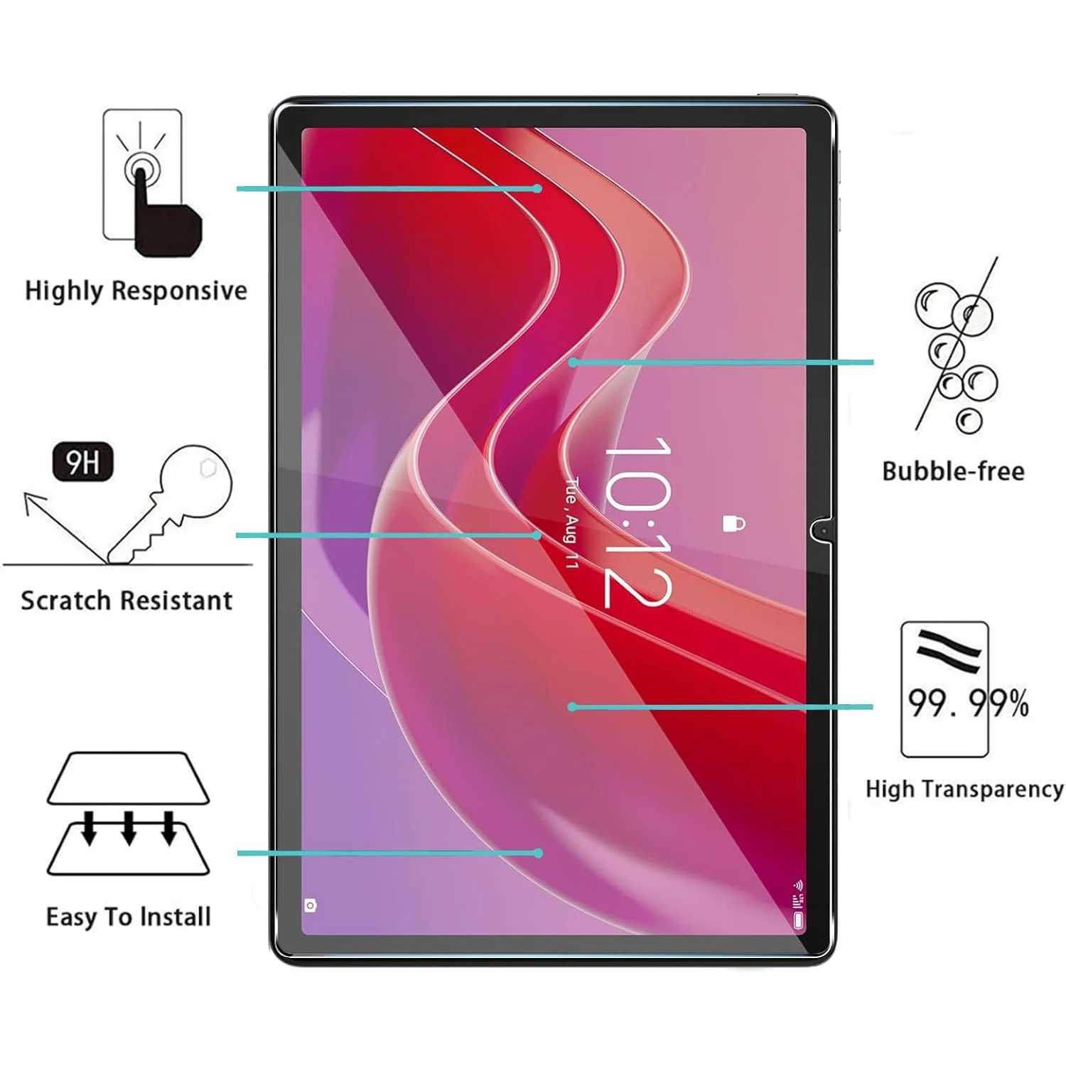 2pcs 9H Tempered Glass For Lenovo Tab M11 2024 11'' TB330FU Xiaomi Pad 2024 Clear Anti Scratch Screen Protector Protective Film