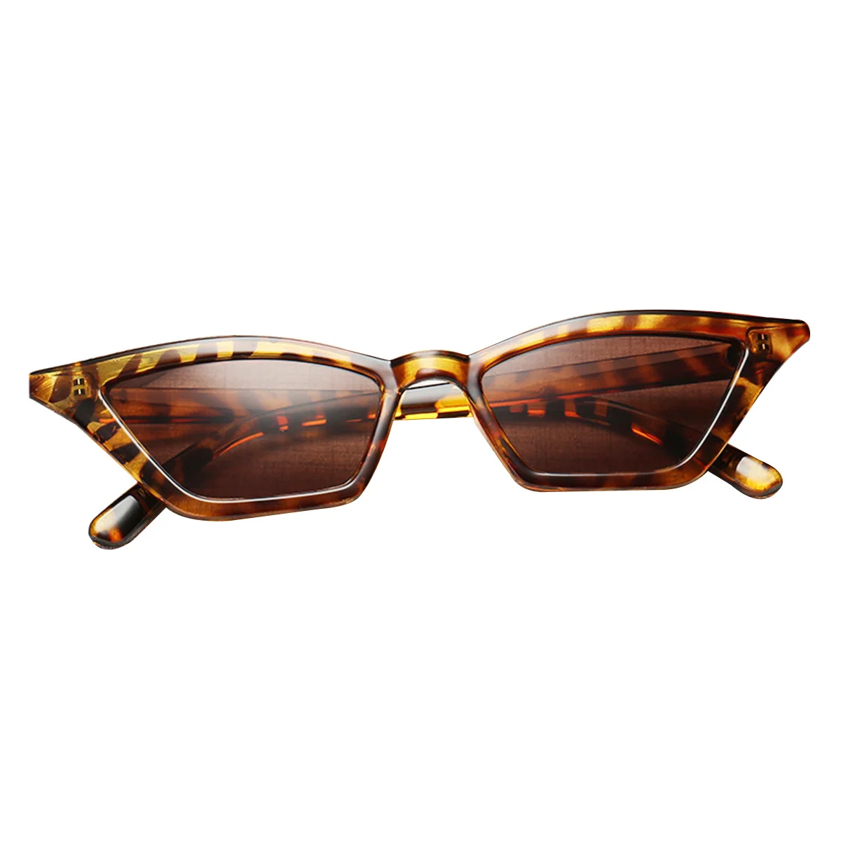 

Small Women's Cat Eye Sunglasses Vintage Plastic Leopard Frame Brown Lens Lightweight Uv Protection Stylish Glasses for Outdoor