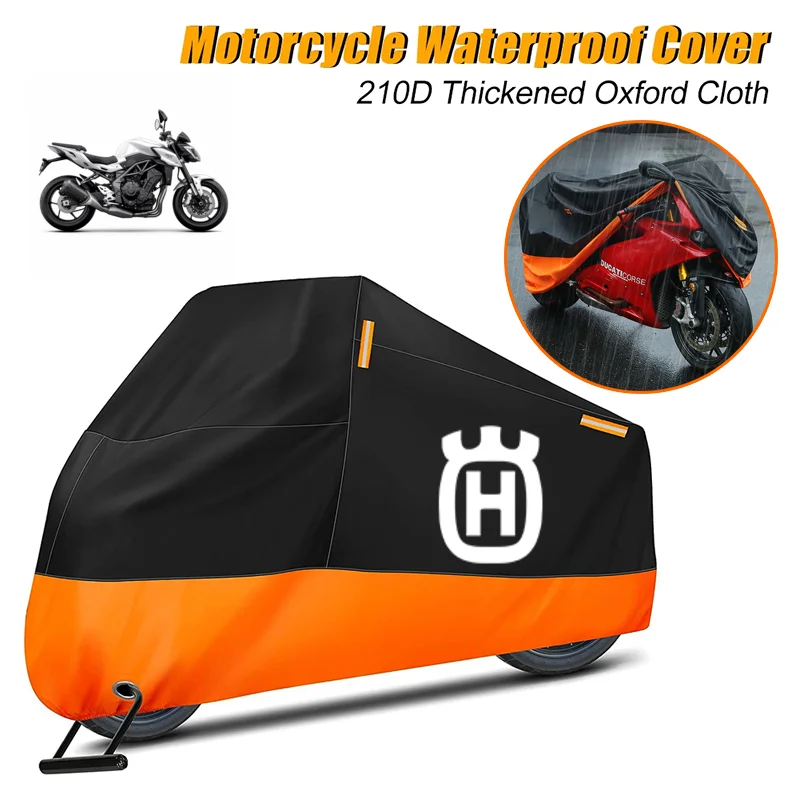 For Husqvarna Svartpilen 401 250 701 Vitpilen 250 Norden 901 Motorcycle Cover Waterproof 210D Polyester Tarpaulin UV Outdoor