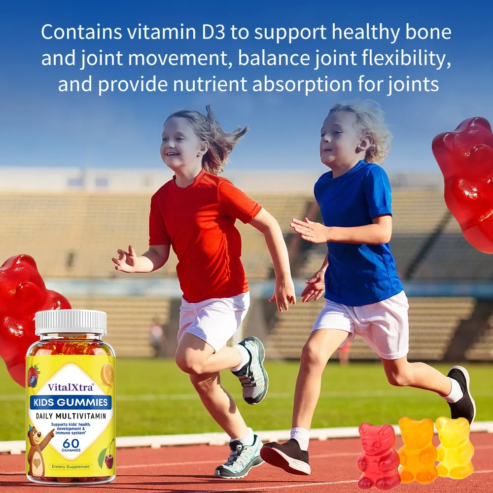 Children's Multivitamin Gummies - Rich in Vitamin A, C, D3, Zinc,- Boosts Immunity and Brain Health, Promote Nutrient Absorption