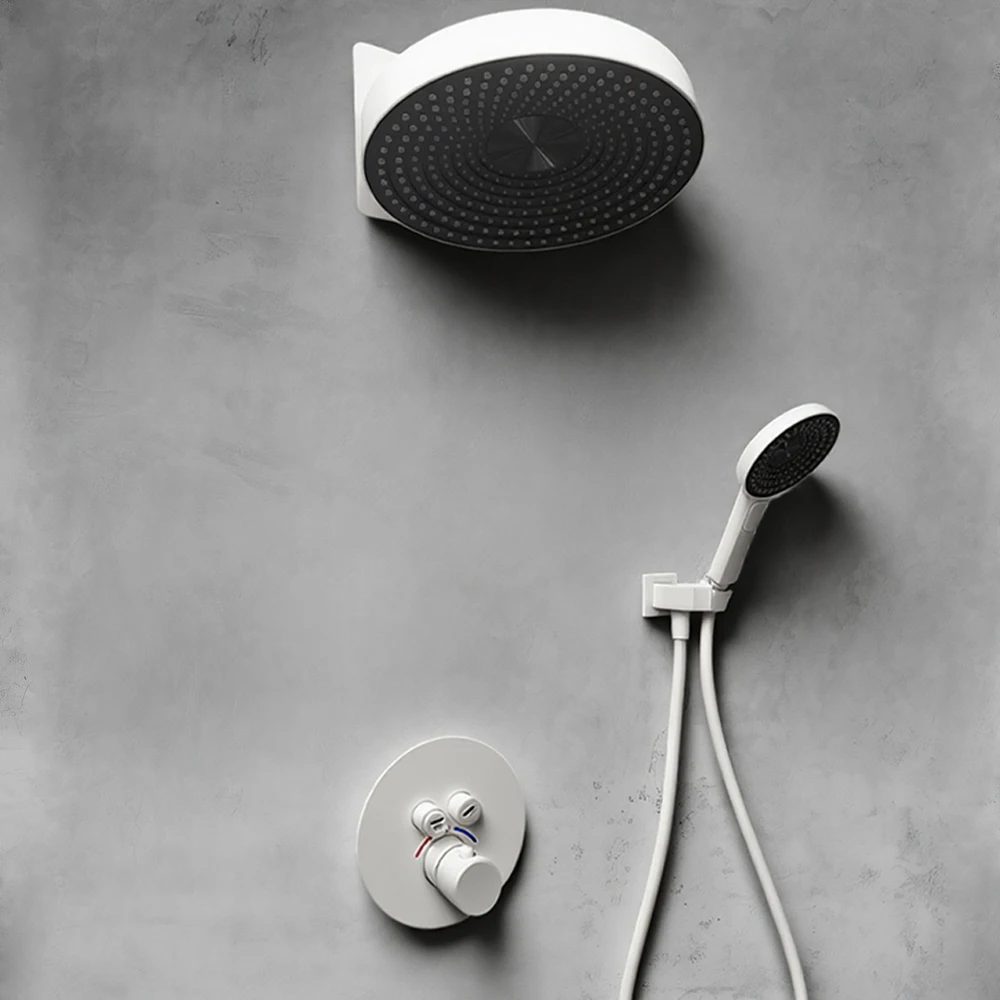 Белая термостатическая душевая система