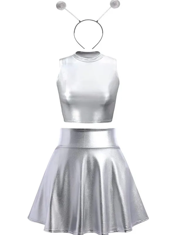 Kostium na Halloween dla dorosłych, robot astronauta, kombinezon kosmiczny, srebrny żelazny ludzik, strój sceniczny, tradycyjny chiński strój damski