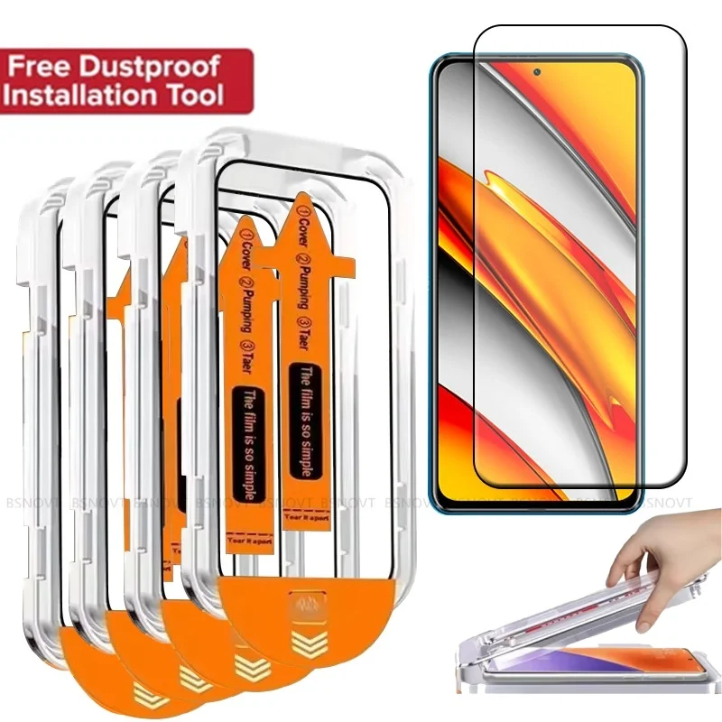 4/3/2/1 قطعة ل Poco F3 الزجاج Poco F3 الزجاج المقسى الهاتف واقية HD الغبار الحرة غطاء الغراء 9H حامي الشاشة Xiaomi Poco F3 #1