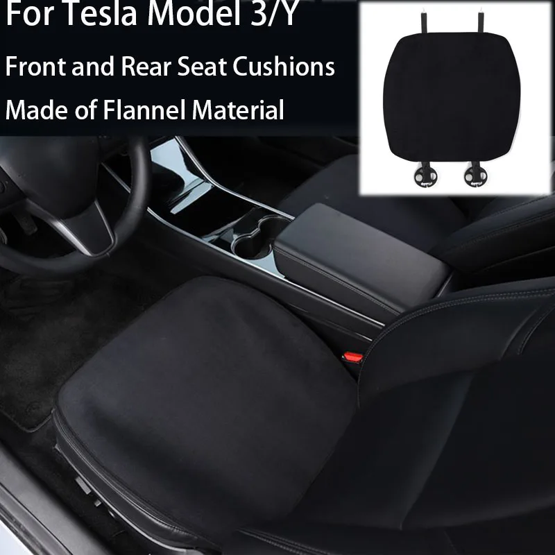 

For Tesla Model3 Y Flannel Front and Rear Seat Cushions Comfortable Interior Modification All Season Special Plush Seat Cushions