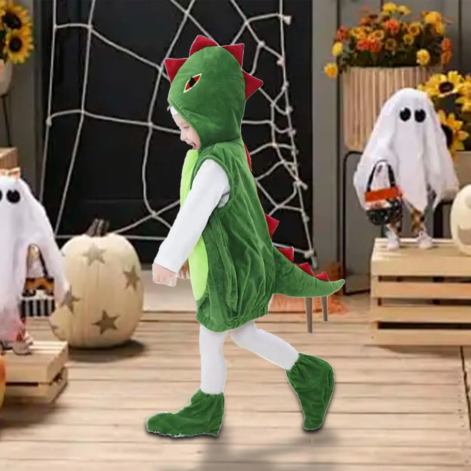 Kostium dinozaura dla dzieci, dekoracyjny strój do przebierania się, nowatorski kostium zwierzęcy na występy, do zabawy w trick or treat, na imprezy i przedstawienia.