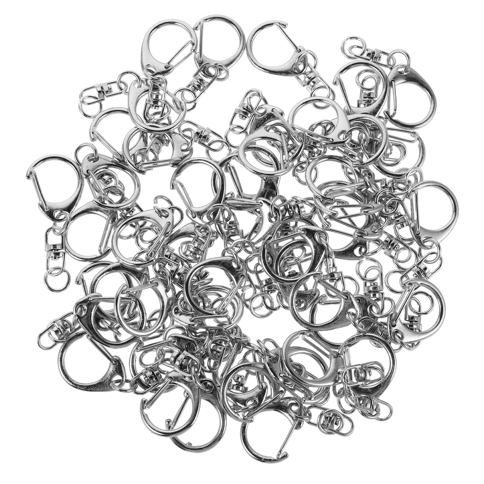 

50pcs Rotatable Swivel Snap Hooks Durable Alloy Keychain Clips Metal Clasps For Diy Crafts Bag Decorations Connector Hardware