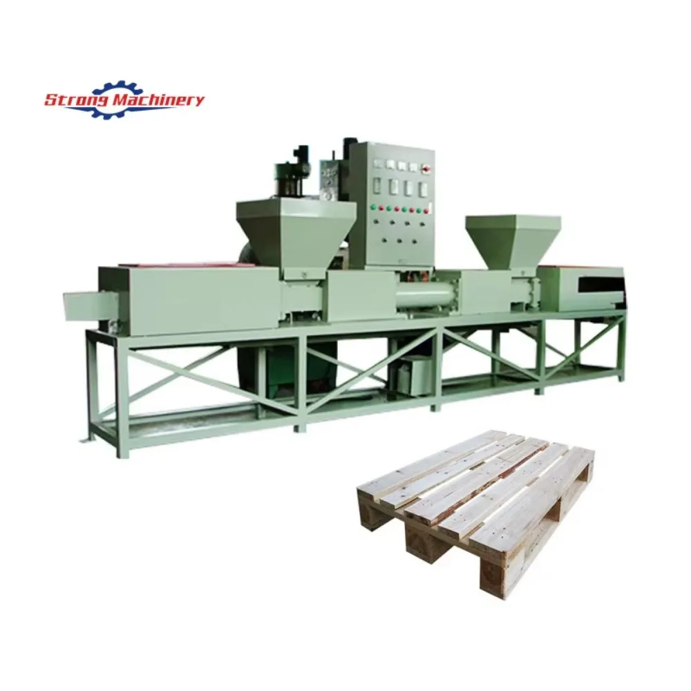 Electric hot press wooden pallet block production line/wood chip recycling wooden pallet foot making machine/pallet block