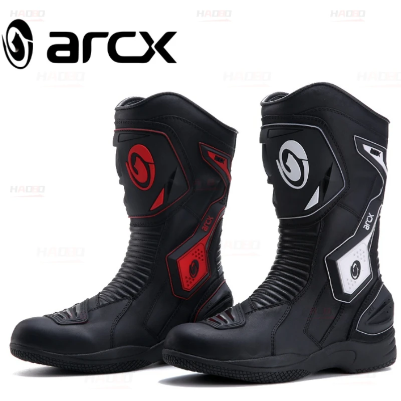 ARCX Leather Motorcycle Racing Boots Riding Motocross Boats Waterproof Riding Boots Racing Shoes Road Street Riding Boot