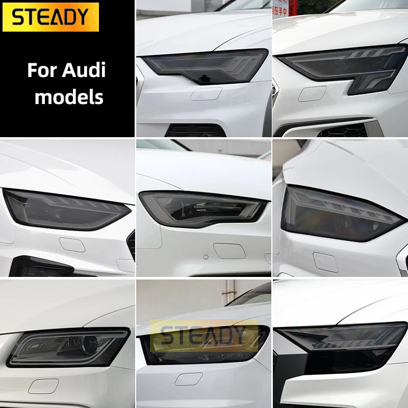 

Smoked Black TPU Sticker Car Headlight Protective Film For Audi A3 8V S3 A4 B8 B9 A5 A6 S6 C8 A7 A8 D4 TT TTS Q3 Q5 Q7 Q8 RSQ8