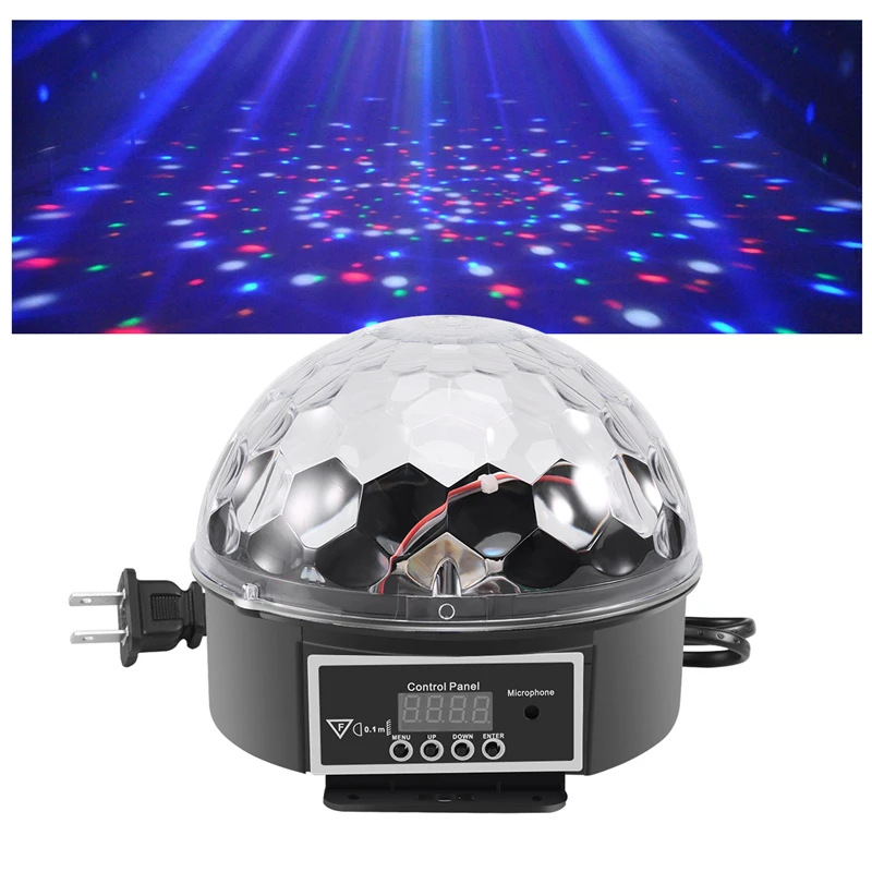 A47U LED RGB Crystal Magic Ball Effect Light DMX Disco Dj Stage Light for KTV Club Pub Bar Wedding Show Voice-activated