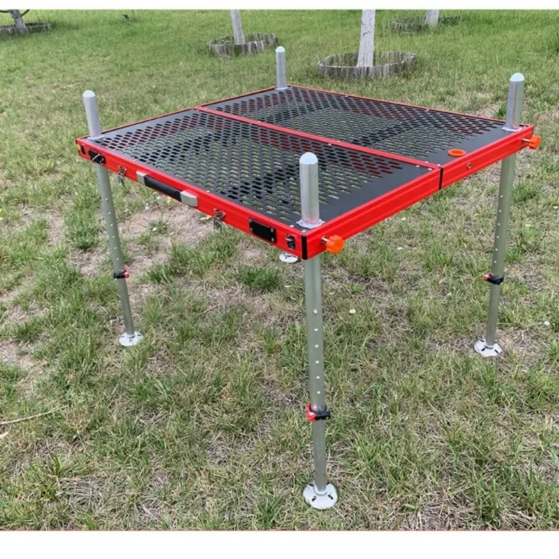 New Fishing Platform Multi-functional Hollow Thickening Ultra-light Lifting Aluminum Alloy Folding Deep Water Fishing Table