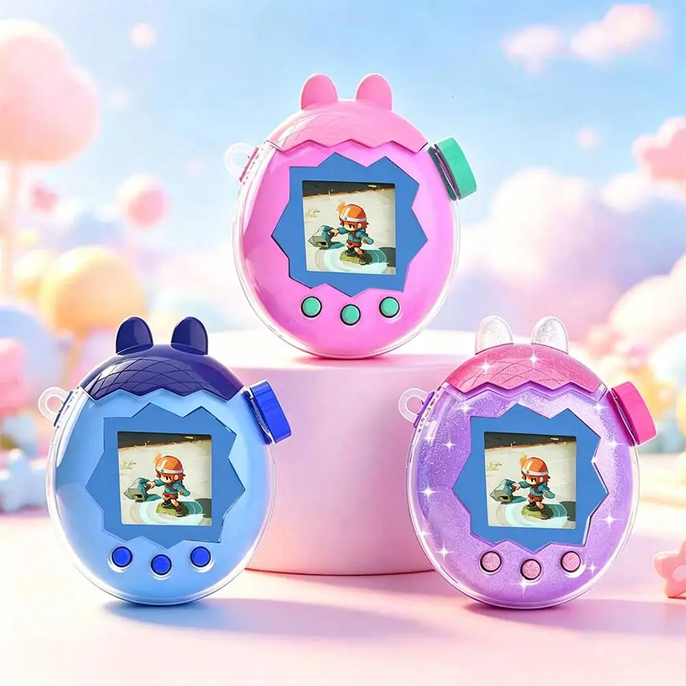 PC-Schutzhülle für Tamagotch Paradise Virtual Pet Console, stoßfest, kratzfest, transparente Abdeckung mit Ohren-Design
