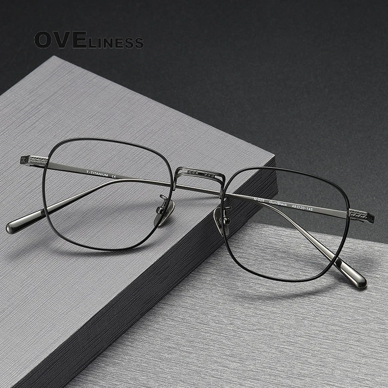 

Pure Titanium optical Glasses Frame Men Women 2024 Vintage Square myopia Prescription Eyeglasses frames male Retro full Eyewear