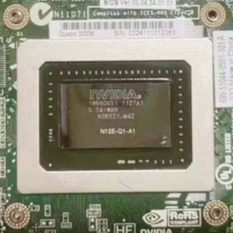 Carte Graphique Quadro Prend En Charge X3000M Q3000M GDDR5 2GB N12E - Q1 - A1 Pour Dell M6600 M15X HP 8740W 8760W Test OK 100% view 3
