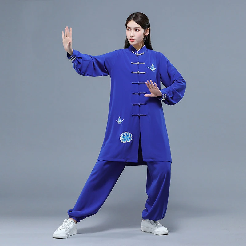 Tai Chi Competition Suit Men Women Embroidered Spring Autumn New Pearl Cotton Kung Fu Practice Performance Uniform Set Outfit
