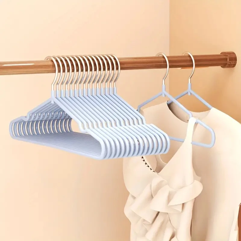 10/50 Pcs Plastic Coated Thick Hangers: Durable, Waterproof, and Non-Slip for Adult Wardrobe Organization