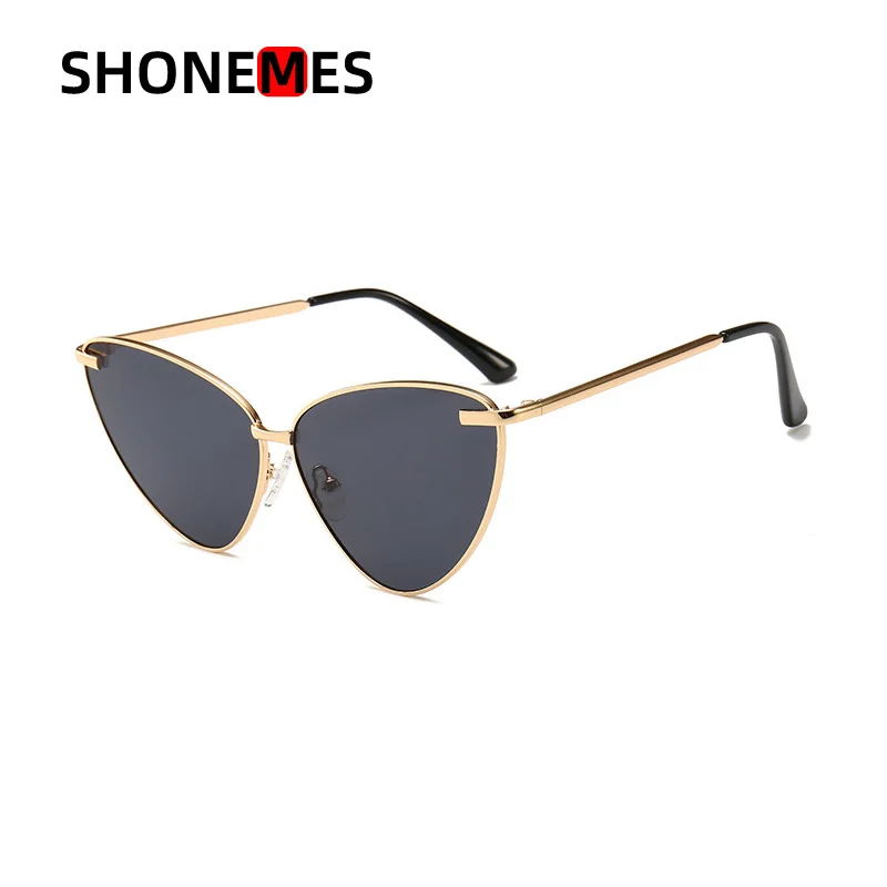 Shonemes occhiali da sole Cat Eye occhiali da sole da donna retrò montatura in metallo Outdoor UV400 Mirror Shades per donna