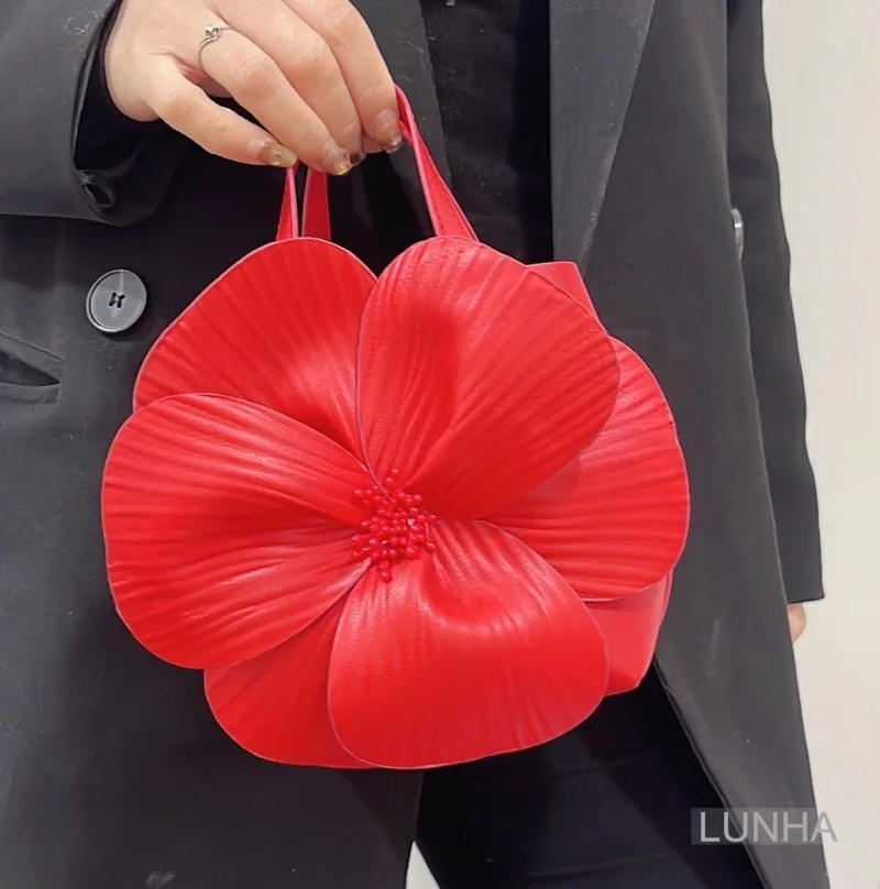 

Women's Luxury Top-handle Handbag Petal Flower PU Leather Small Handbags For Banquet Party Weddings Office Lady