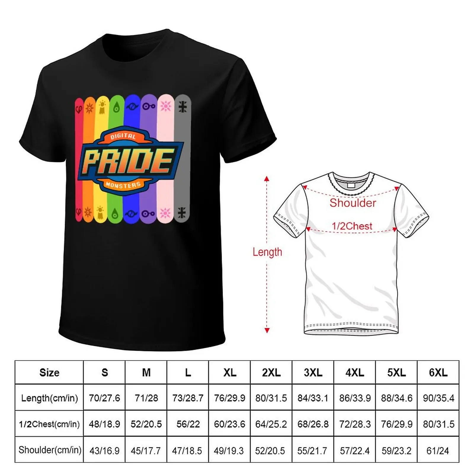 Digimon Pride T-Shirt Comfortable Basic Crew Neck Tee