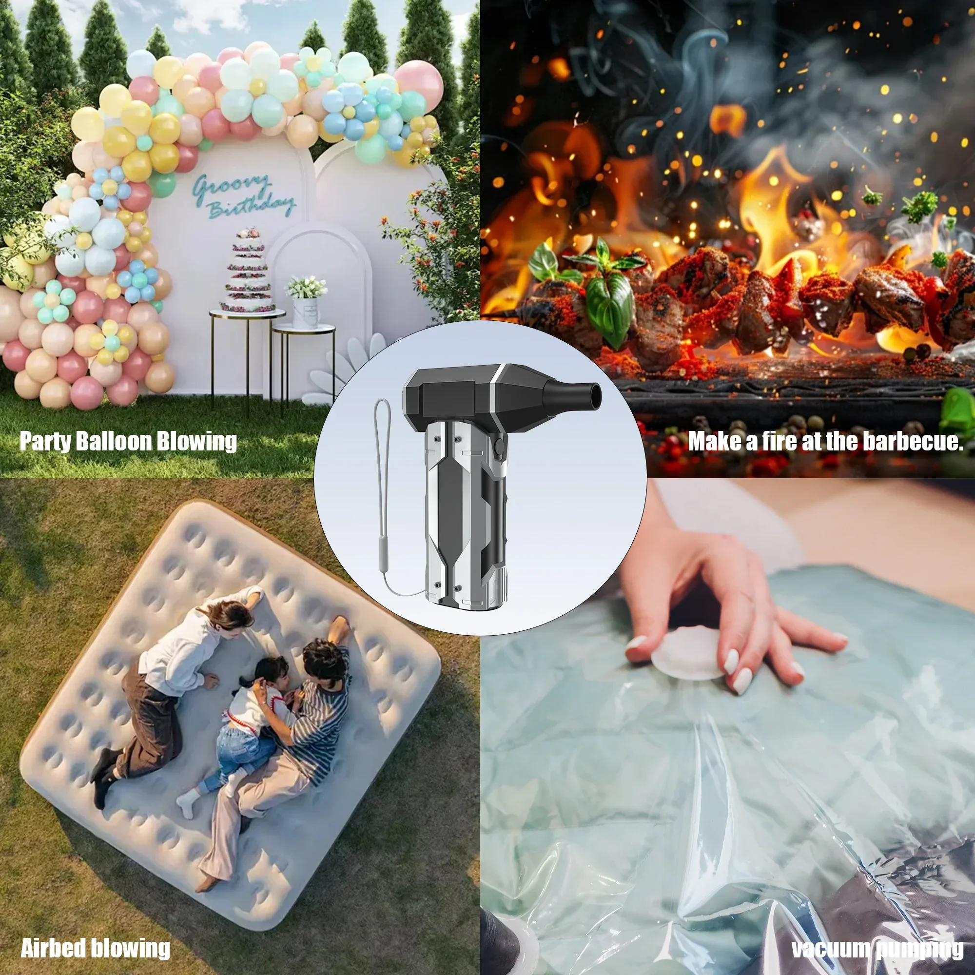 2026 Turbo JetFan Electric Air Duster Portable 130000RPM Alat Pembersih Tiup Portabel untuk Mobil, Menghilangkan Salju, Pengisian Daya Tipe-C yang Dapat Disesuaikan