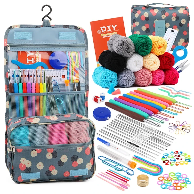 Knitting Crochet Hook Set Home Use Sewing Tool DIY Craft Crochet Knit Markers Needles Tools Weaving Accessories With Bag