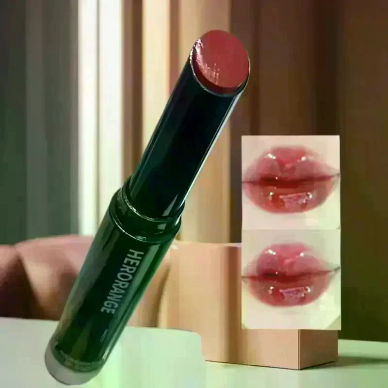 HERORANGE Mirror Jelly Solid Lip Gloss Peach Lipstick Hydrating Clear Water Lip Glaze Moisturizing Lip Tint MakeUp Cosmetics