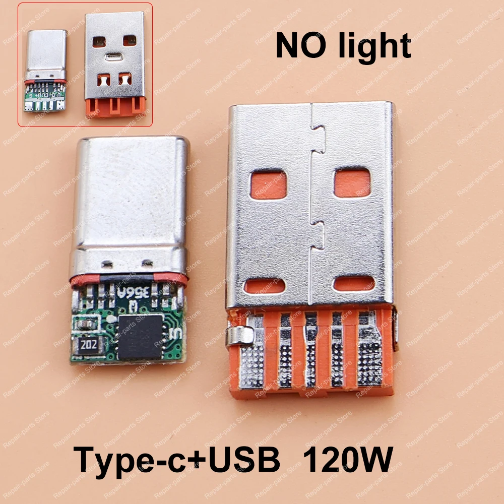 2PCS Fast Charging Type-C USB Male Connector Welding 4Pin 5Pin PCB Board Type A Male USB DIY OTG Data Charge Plug PD 60W-240W