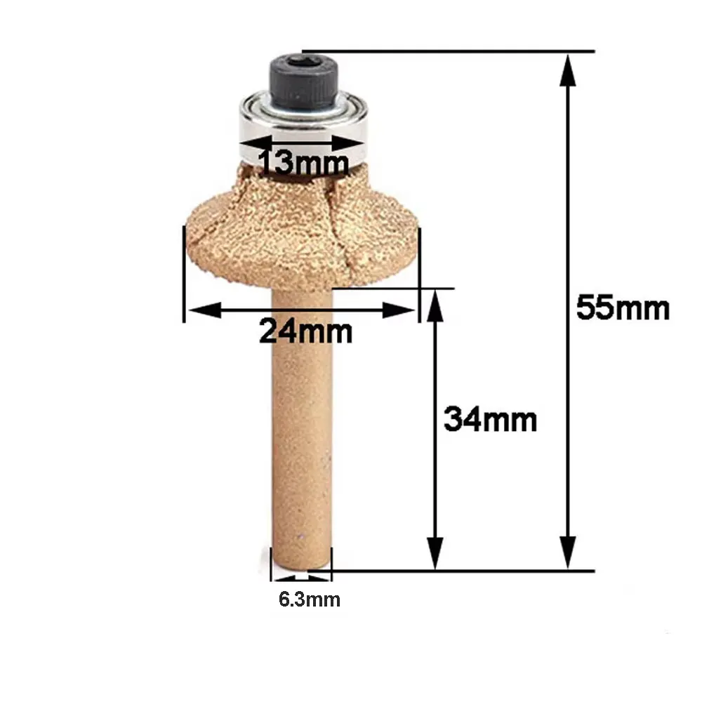 NuoDunco Brazed Diamond Router Bit for Stone Trimming Router Cutter Granite Marble Engraving Tool