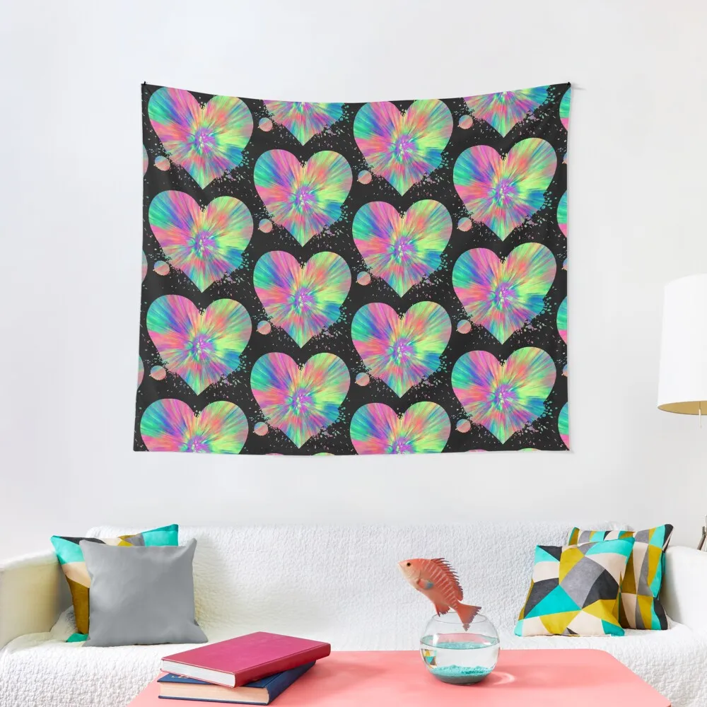 

Tie die heart Tapestry Decor For Room Room Decoration Korean Style Nordic Home Decor Tapestry