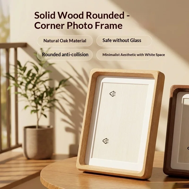 Solid Wood Round Corner Photo Frame Wall-Mounted Picture Frame | Premium Quality Artwork Display for Home Decor
