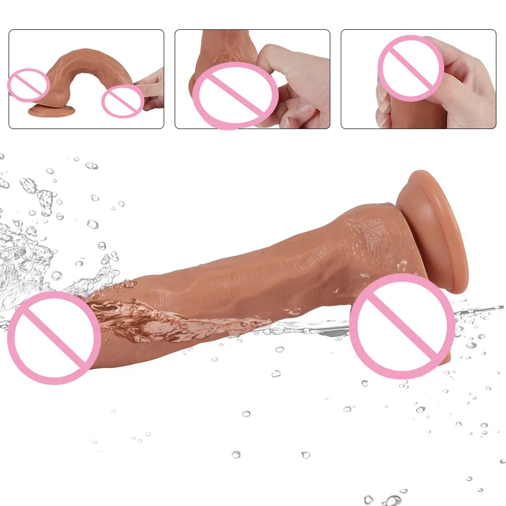 Premium Water Spray Suction Cup Dildo Sex Toys Sucker with 3XLR Connector for Sex Machine Attachments Adult Masturbation Novel