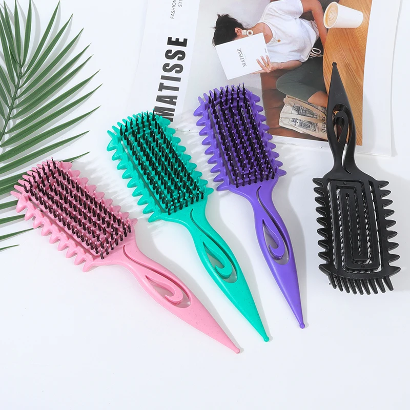 

Щетка для вьющихся волос, полый дизайн для контроля вьющихся волос и локонов, щетка для распутывания волос, расческа для бороды для мужчин и женщин