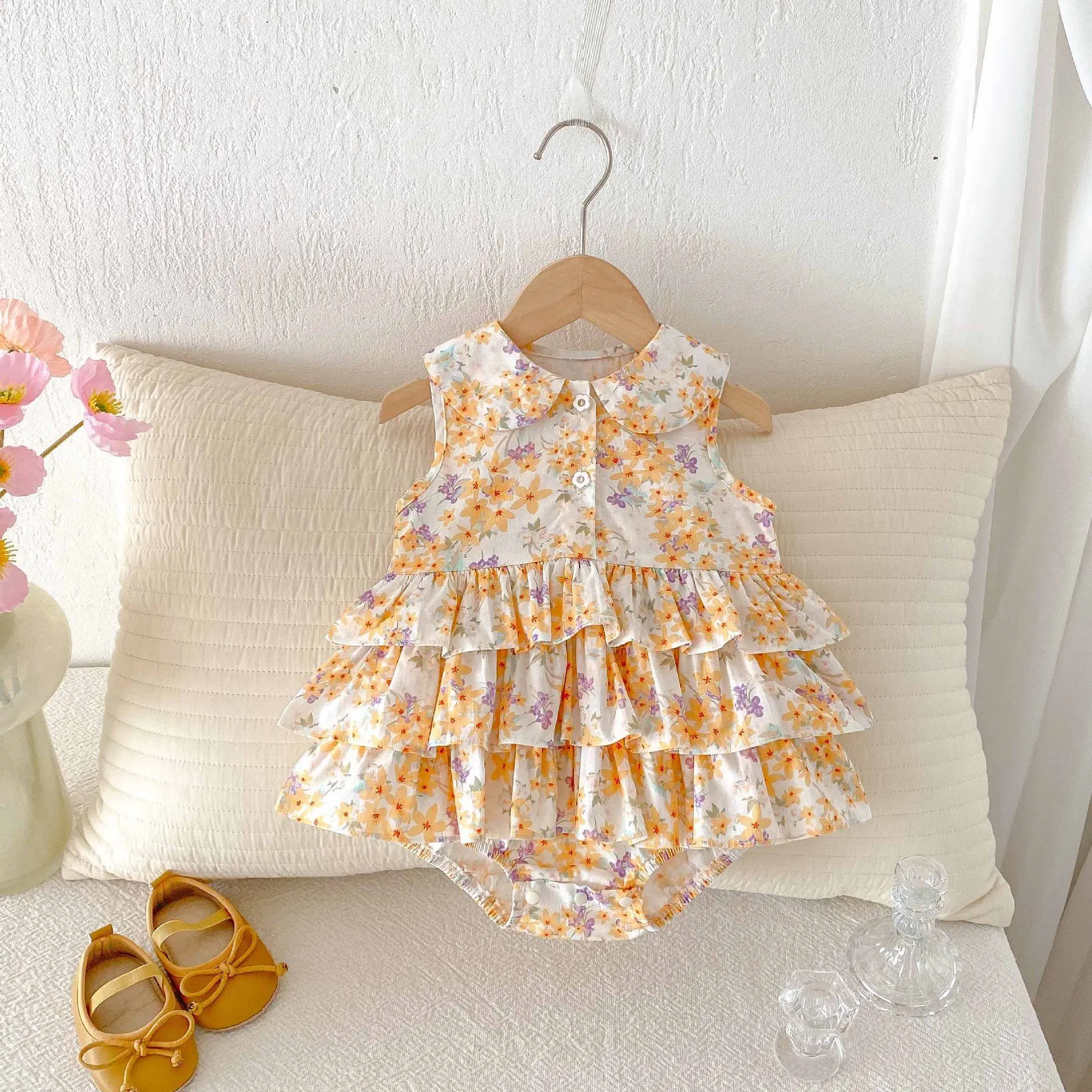 Summer New Style Baby Girl Suspender Ha Dress, Small Fresh Baby Thin Sleeveless Princess Fart Clothes, Outdoor Climbing Clothes