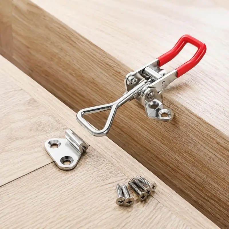 Adjustable Threaded Hook Fastening Set of 6 with Handles, Mount Plate Hardware for Cabinet Frames, Storage Cases and M4YD