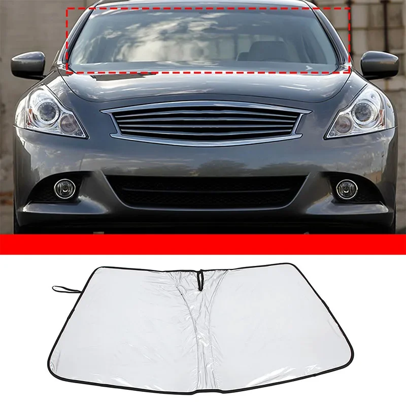 

For Infiniti G Series 2007-2013 Silver Tape Car Front Windshield Sunshade Sun Protection Visor Sunshade Trim Car Accessories