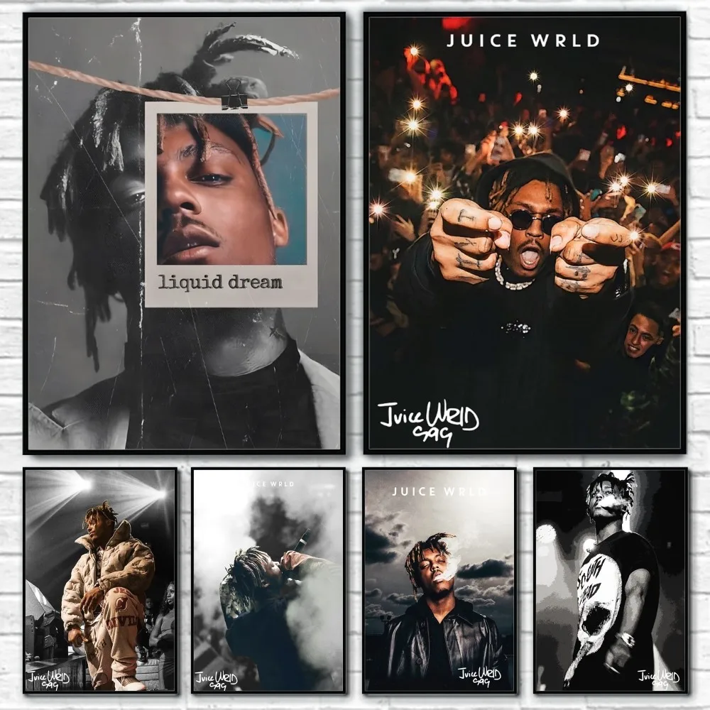 Hot Rapper J-Juice WRLD Poster Wall Art Painting for Home Room Decoration Interior Bedroom Decor Posters