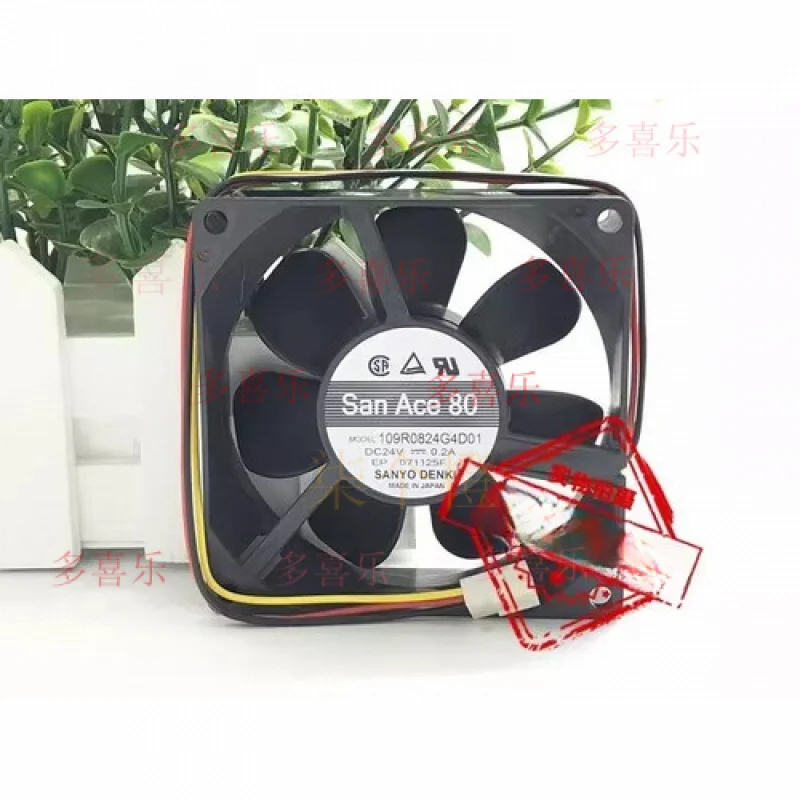 EE  for  SANYO 109R0824G4D01 8025 DC24V 0.2A 8CM 3-Pin Inverter Cooling Fan