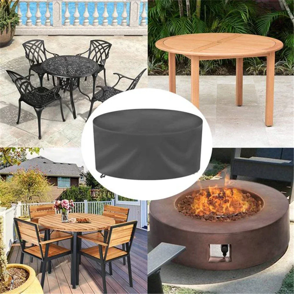 420D Patio Furniture Covers Outdoor Anti-Fading Round for Table Chair Waterproof