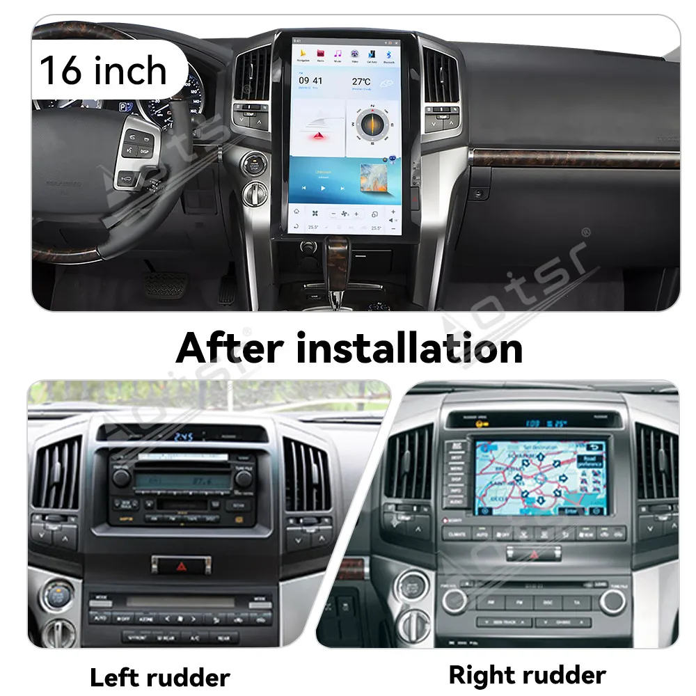 Vertical Screen Android 13 Radio Stereo Receiver For Toyota Land Cruiser 200 LC200 2008 2009 2010 2011 2012 2013 2014 2015 Unit