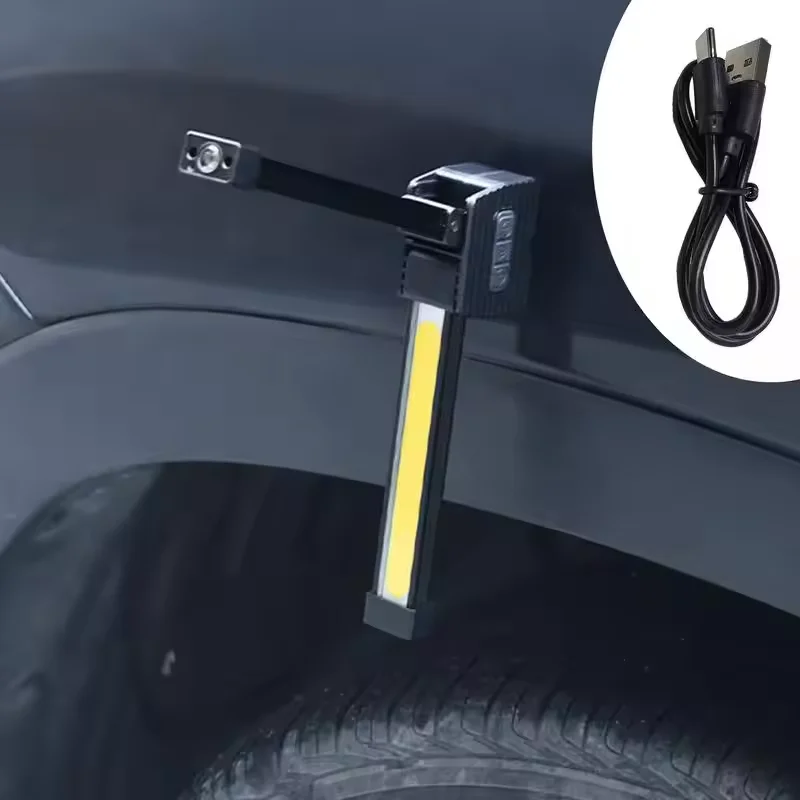 

Магнитный светодиодный фонарик для позирования с подвесным крючком, рабочая лампа для ремонта автомобиля, 7-й затемняющий перезаряжаемый портативный фонарик