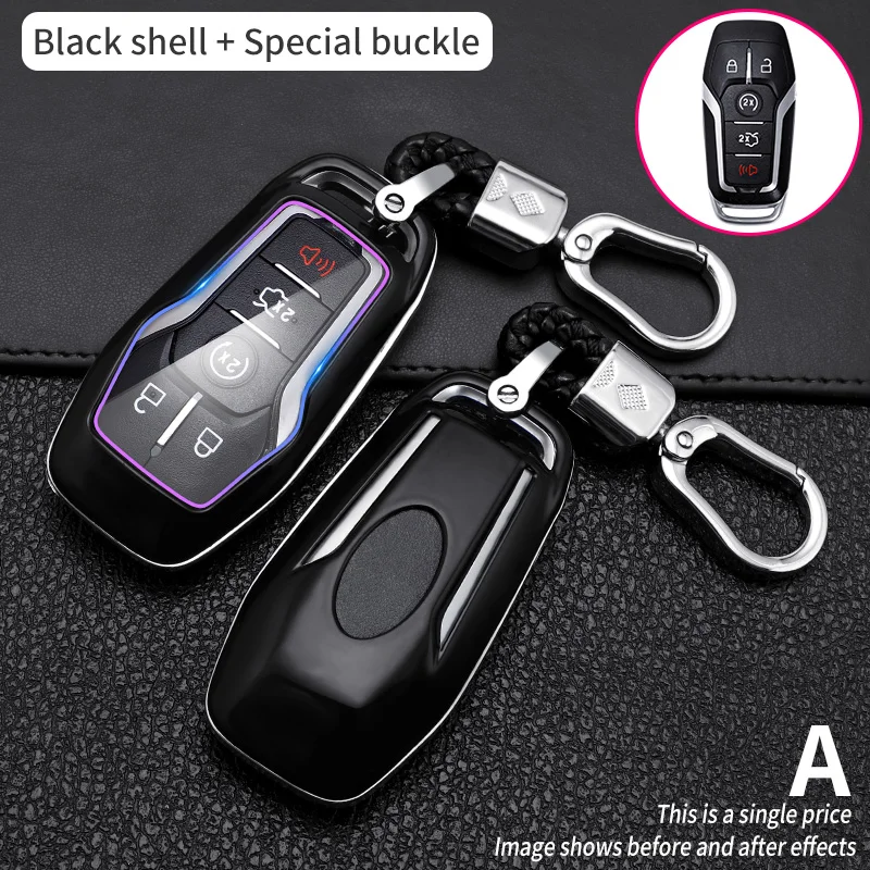 1PCS Premium Full Enclosed Protective Key Shell Case for Lincoln A Car Keys with Carbon Fiber Texture and All-Inclusive Design