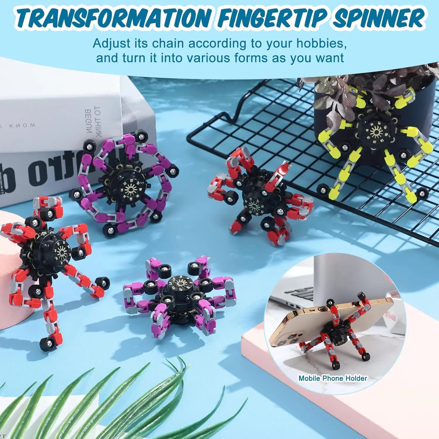 Fidget Spinners Transformables pour Enfants, pouvez-vous ros du Bout des Doigts, Instituts Soulignés, Jouets Sensoriels pour TDAH, Mm, Cadeaux pour Enfants, Prix d'Irritation, Chambre, 24-64 Pcs