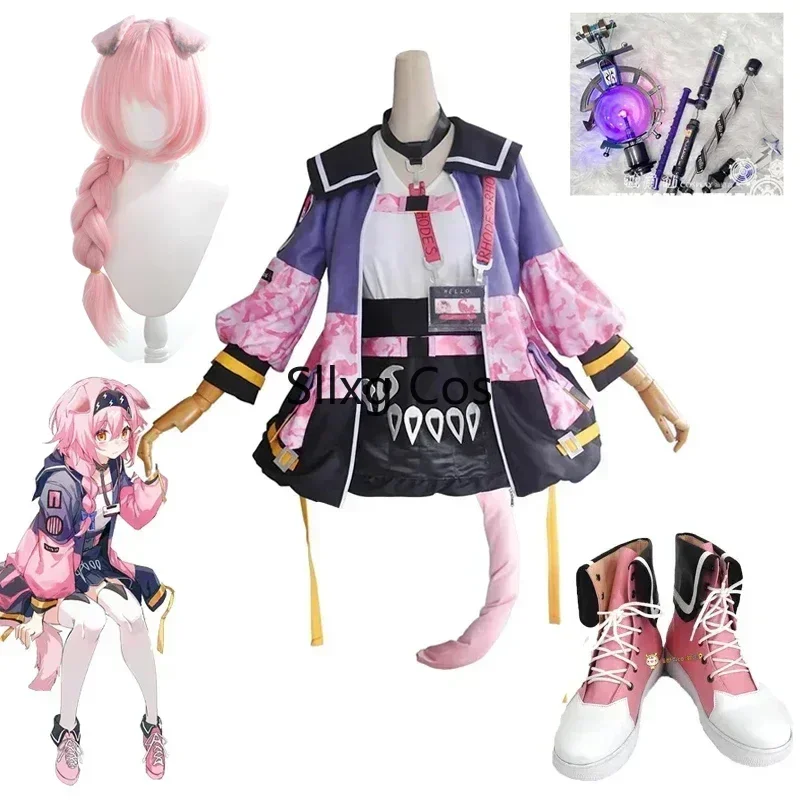 

FC6Anime Arknights Goldenglow Cosplay Costume Coat Skirt Halloween Carnival Women Girls Roleplay Outfit Wig Shoes Prop@FC8！