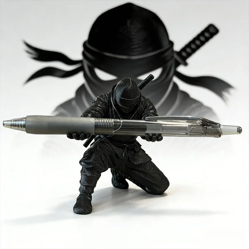 Desktop Art 3D Printed Ninja Pen Holder Unique Figurine Stationery Organizer Pencil Figurines Desk Decor Craft For Pen Storage