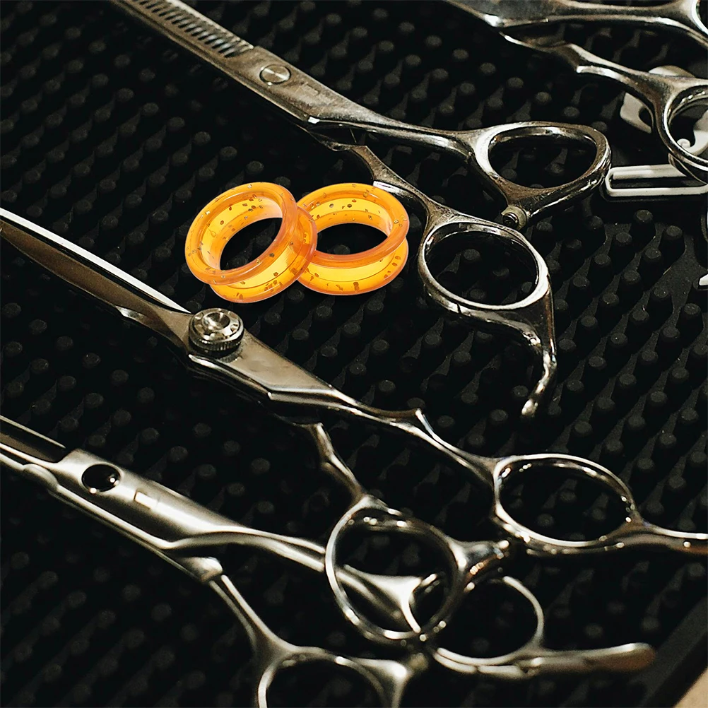 

10 Pcs Scissors Silicone Ring Barber Shear Rings Finger Inserts Protector for Grooming