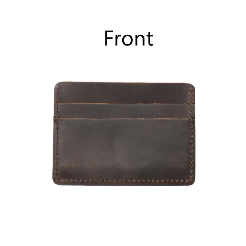 Porte-cartes en cuir de vachette fait main pour hommes, couche de tête, sac à cartes, portefeuille en cuir véritable, 5 emplacements pour cartes, portefeuille court et fin, sac pour cartes de crédit