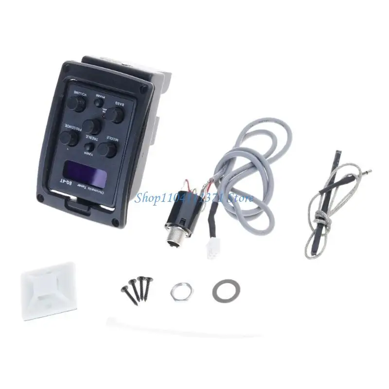 P9FC Acoustic Guitar Pickup Electric EQ Pickup 4-Bands with Tuner Backlight