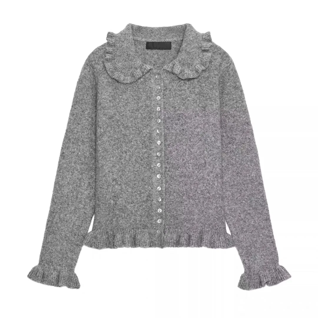 

Новое поступление, женский вязаный кардиган Long Sve, пальто с воротником, многослойное украшение, осень 2022, свободный цвет для поездок на работу