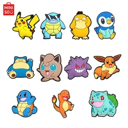 MINISO 11pcs/set Cool Pikachu Squirtle for Cartoon Shoe Charms Decoration Accessories for Classic Clog Kids Gifts